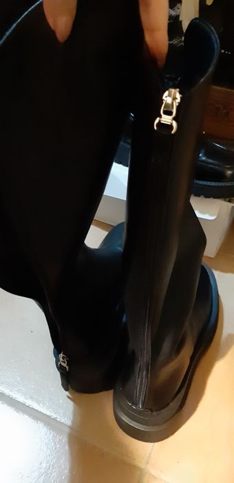 Botas pretas cano alto 35 modelo chunky