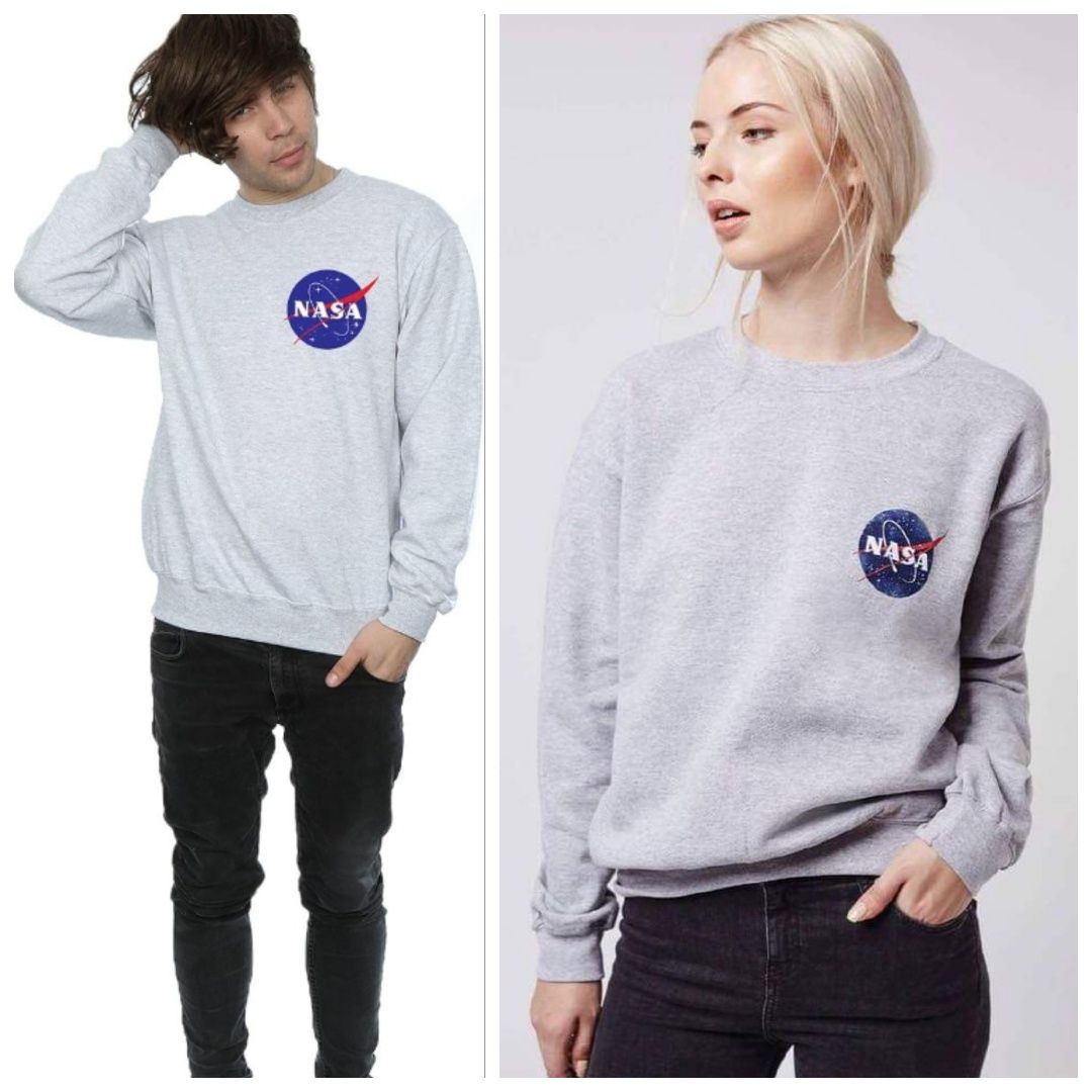 PRIMARK S szara Bluza NASA unisex ocieplana polarem
