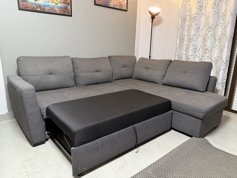 Sofá cama com chaise