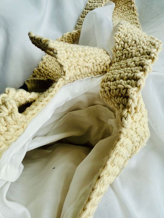 Ręcznie robiona torebka na szydełku — boho, bawełniana, unikatowa