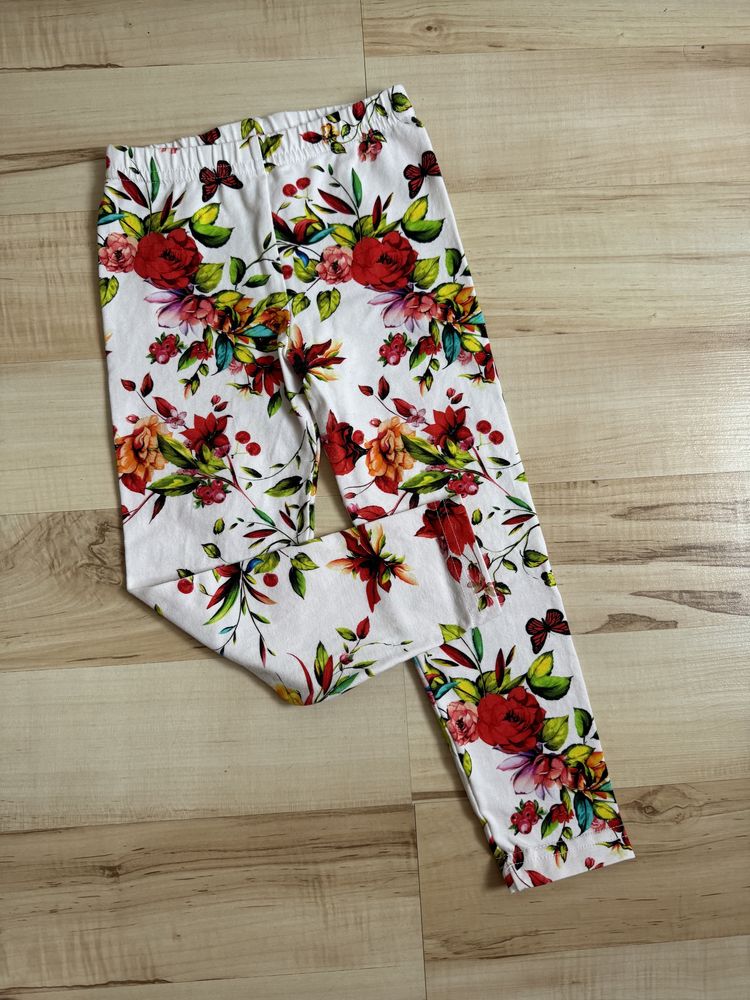Spodnie legginsy w kwiaty j.nowe 104