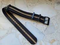 Pasek nato 22mm czarny klamra pvd
