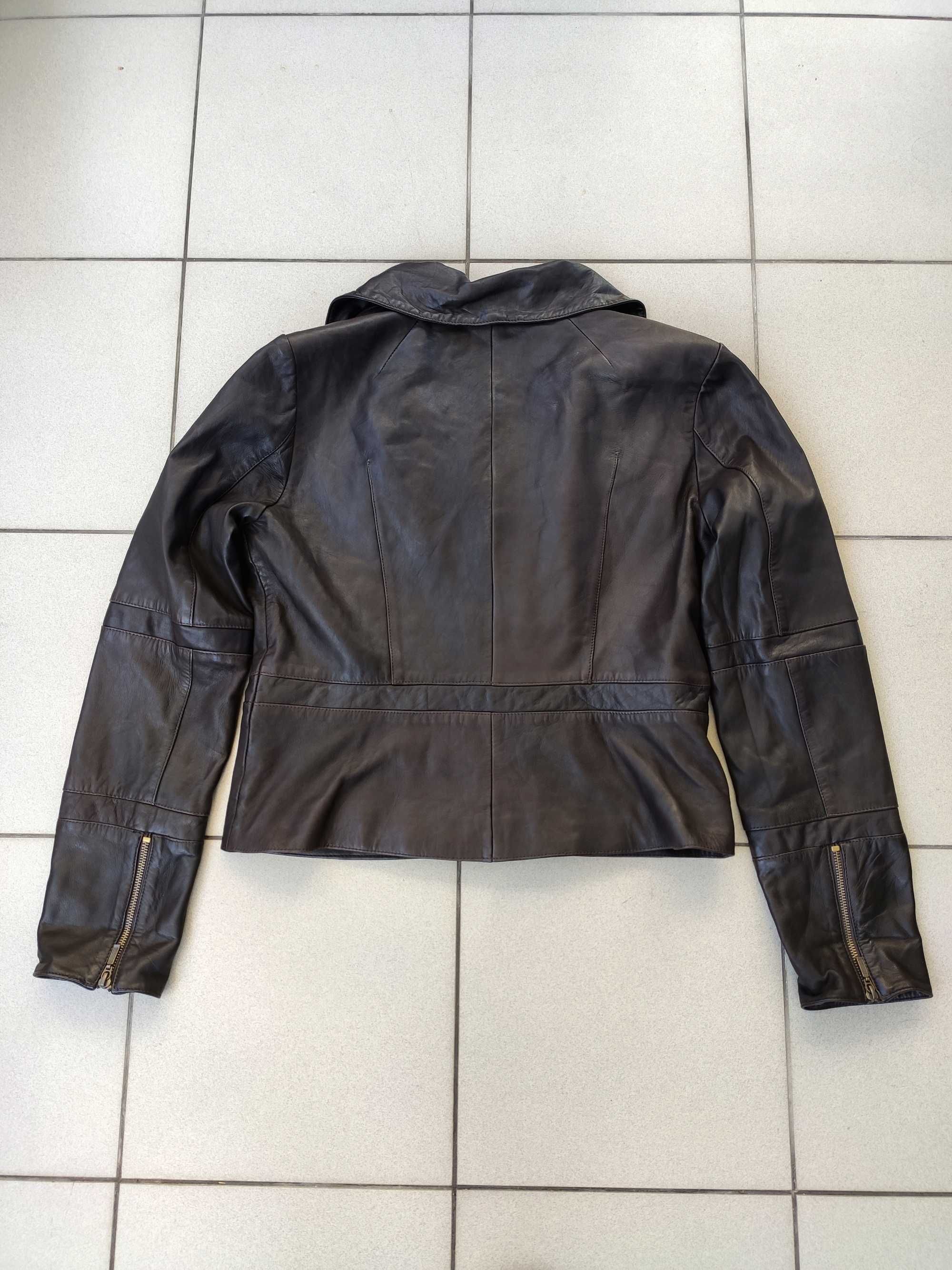 Vintage kurtka skórzana damska ramoneska biker r. L