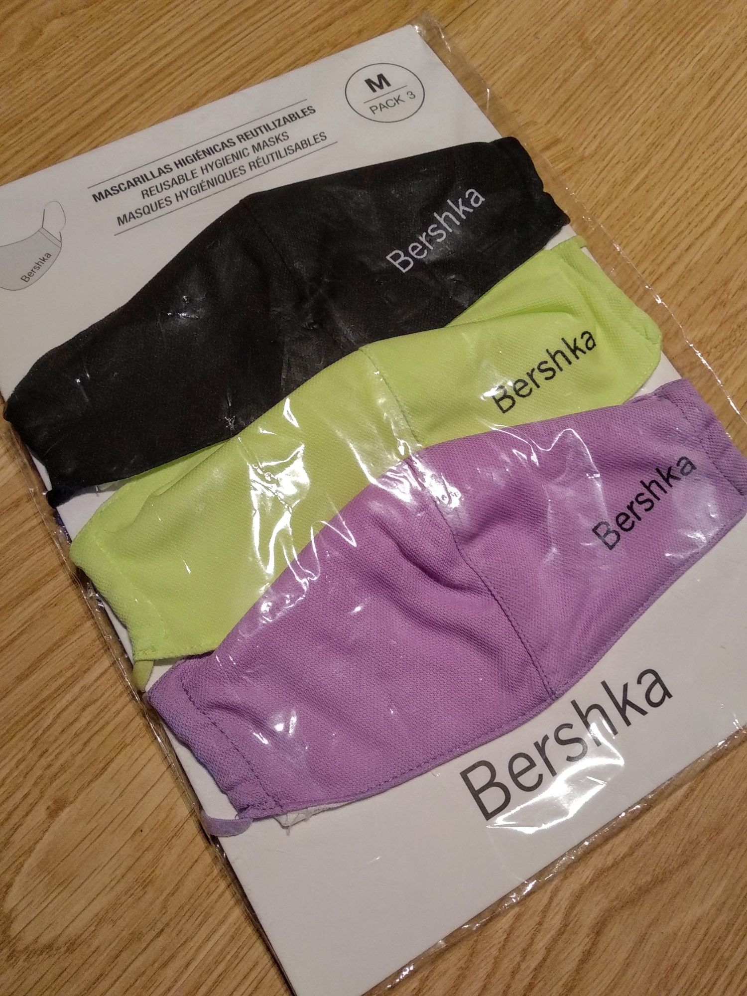 Nowe maseczki regulowane kolor 3pak Bershka