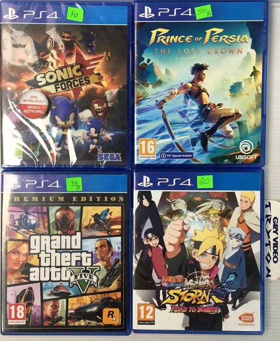 Gry PS4/PS5 Sonic Forces Naruto Storm 4 Road to Boruto GTA V