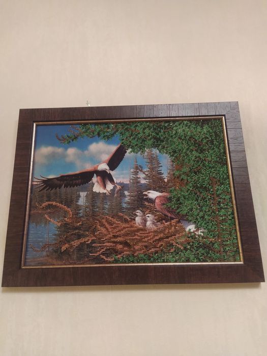 Картина вышита бисером "Орлиное гнездо"