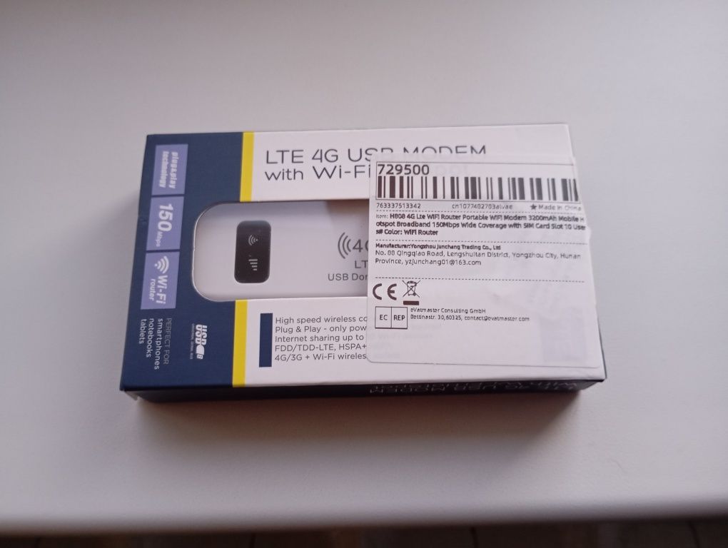 Бездротовий Wi-Fi роутер LTE, 4G, SIM-карта, портативний USB-модем.