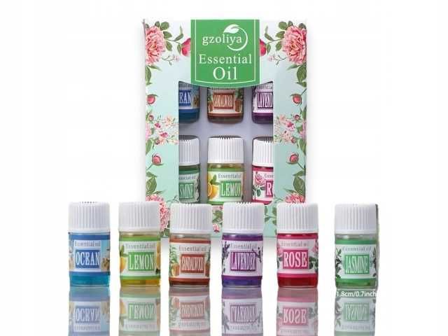 Olejek zapachowy eteryczny do dyfuzora x 6 Komplet aromaterapia