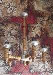 Zyrandol drewniany 5 ramienny lampa wisząca