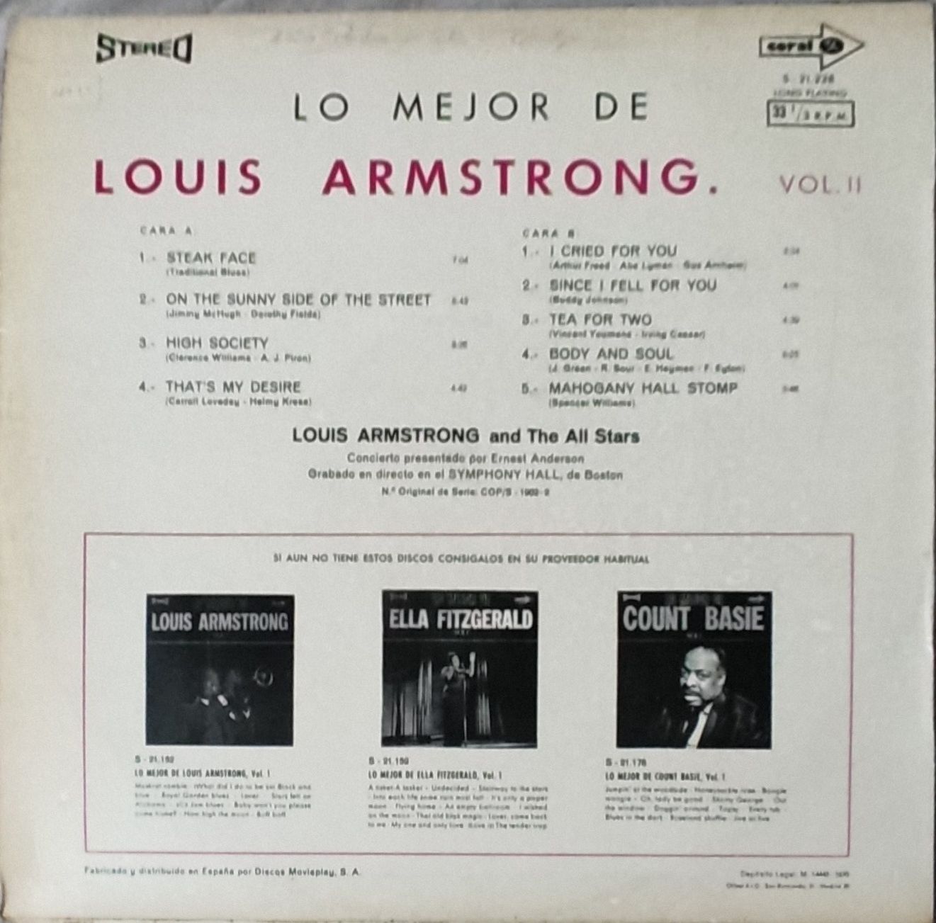 Louis Armstrong Vol.II  ®1970
