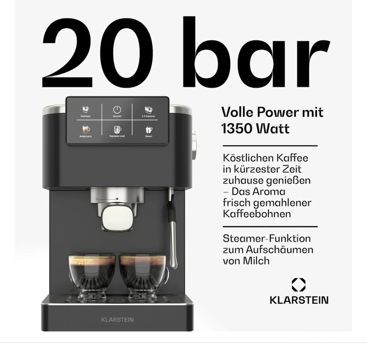 Кавомашина Klarstein 20 bar
