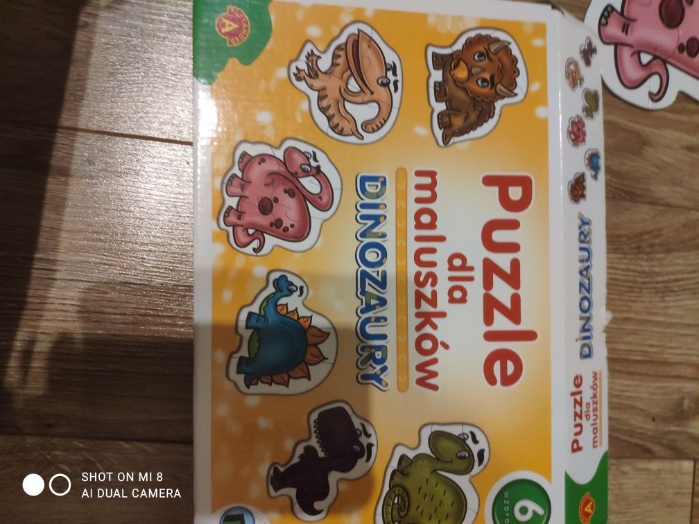 Puzzle dinozaury, 2+, montessori