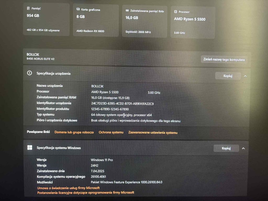 Komputer stacjonarny do gier – Ryzen 5 5500 + RX 6600 | Z akcesoriami