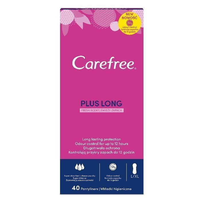 Carefree Plus Long Wkładki Higieniczne Fresh Scent 40Szt. (P1)