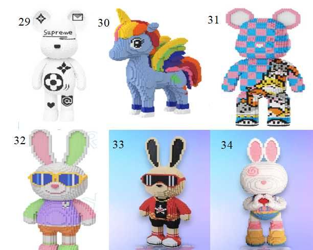 Конструктор з мініблоків дитячий мішка  Magic Blocks Bearbrick Мишка