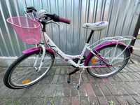 Rower 24 cale damski dziewczecy rozowy fioletowy