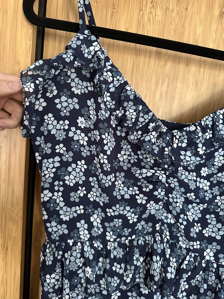 Michael Kors sukienka georgette w kwiaty falbanki r XS