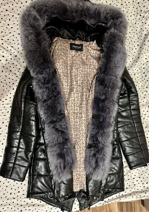 Шкіряна куртка з натуральним хутром