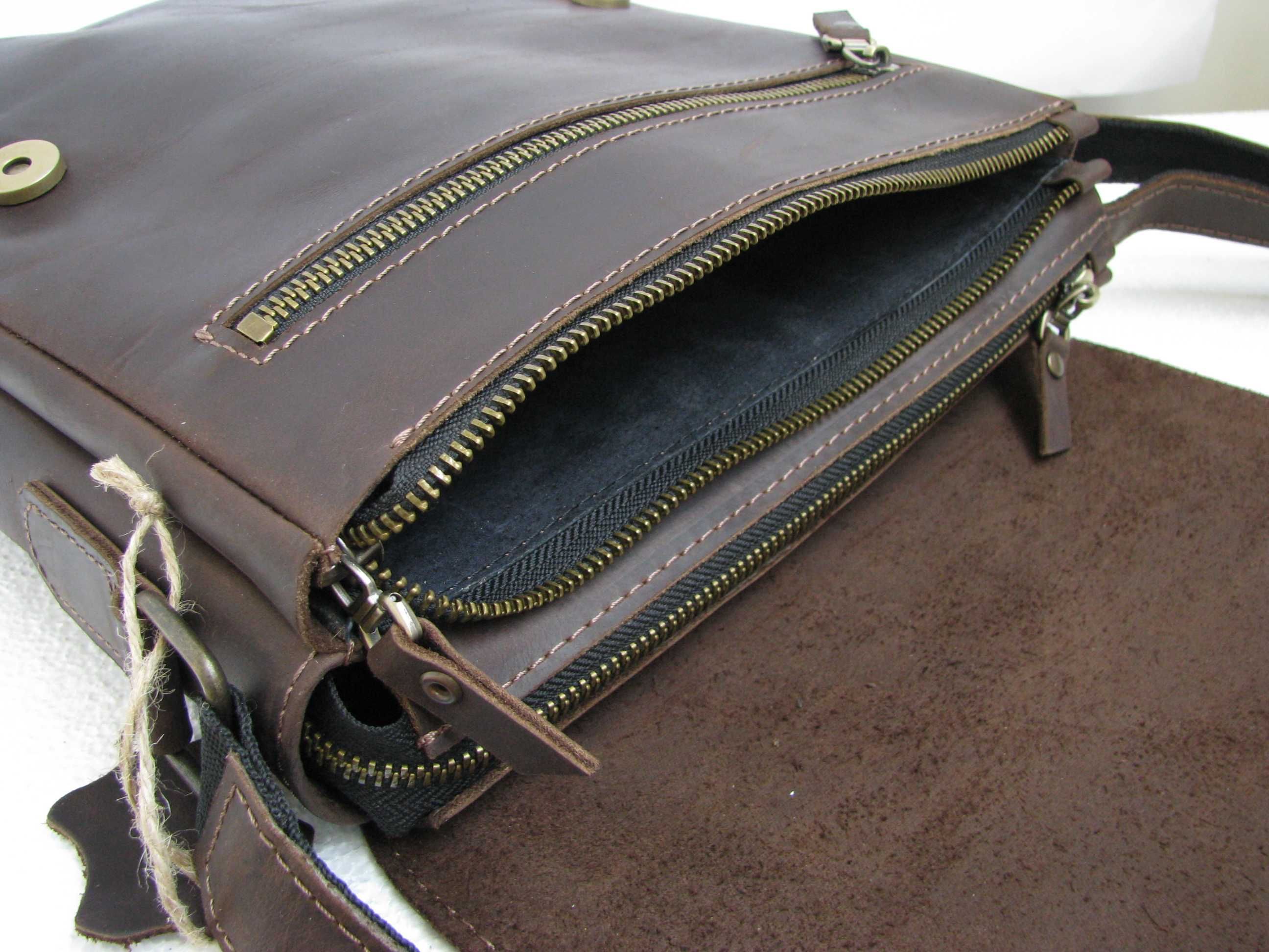 Мужская вместительная кожаная сумка GS МА 002 коричневая