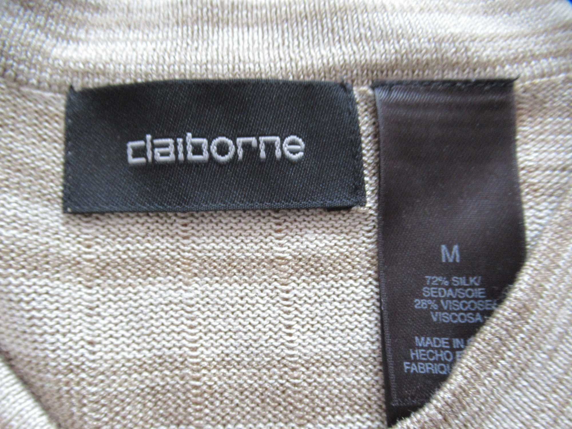 Claiborne sweter M beżowy 72% jedwab L