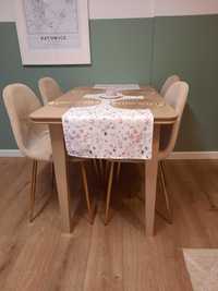 Tani stół rozkładany 120/160x70x76, drewniany, dąb sonoma