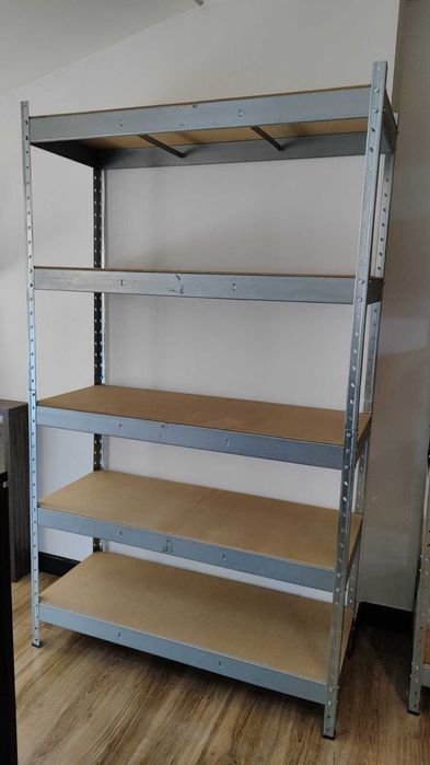 Regał metalowy do przechowywania, warsztatu, garażu z półkami