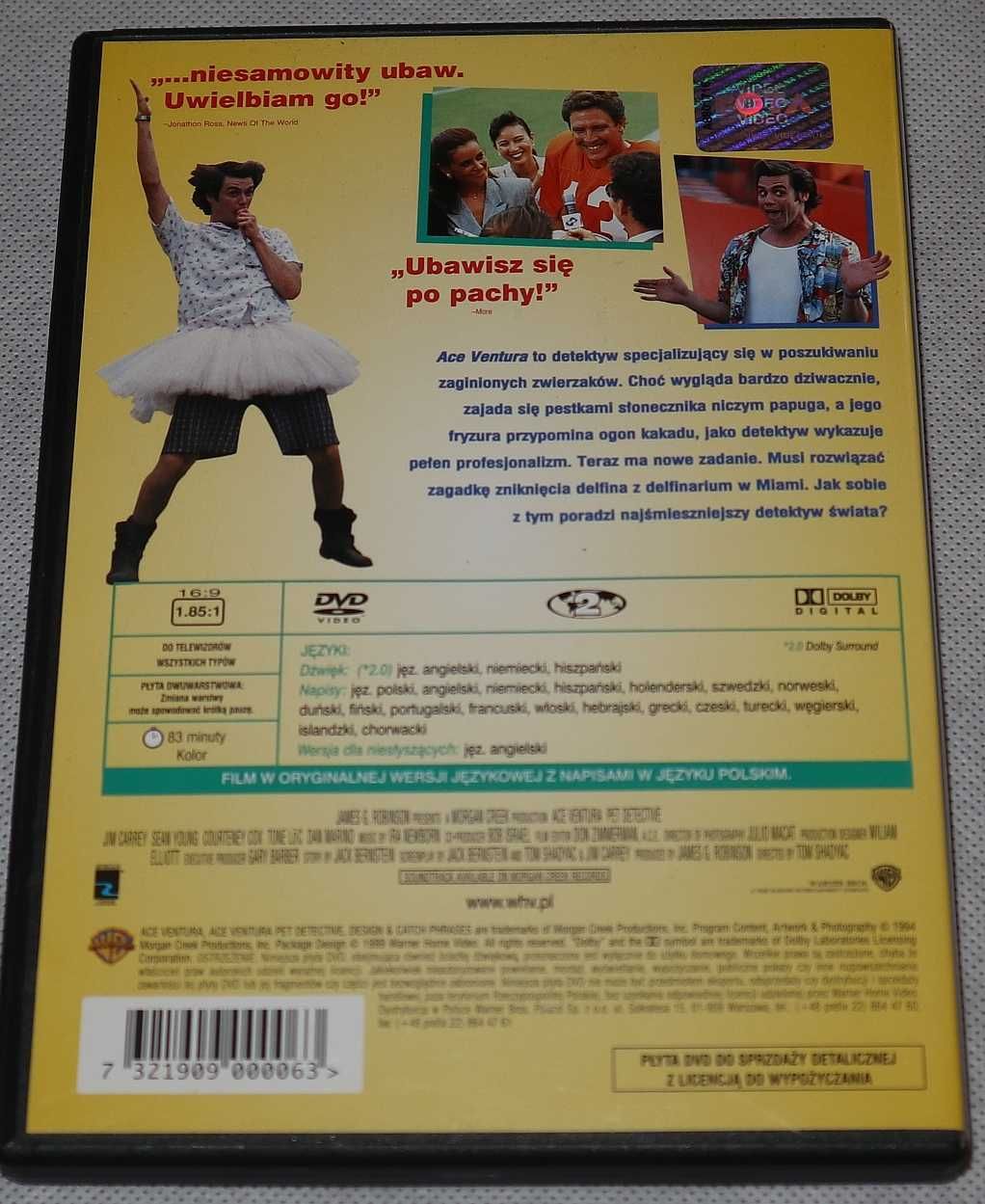 DVD : ACE VENTURA: Psi detektyw (1994)