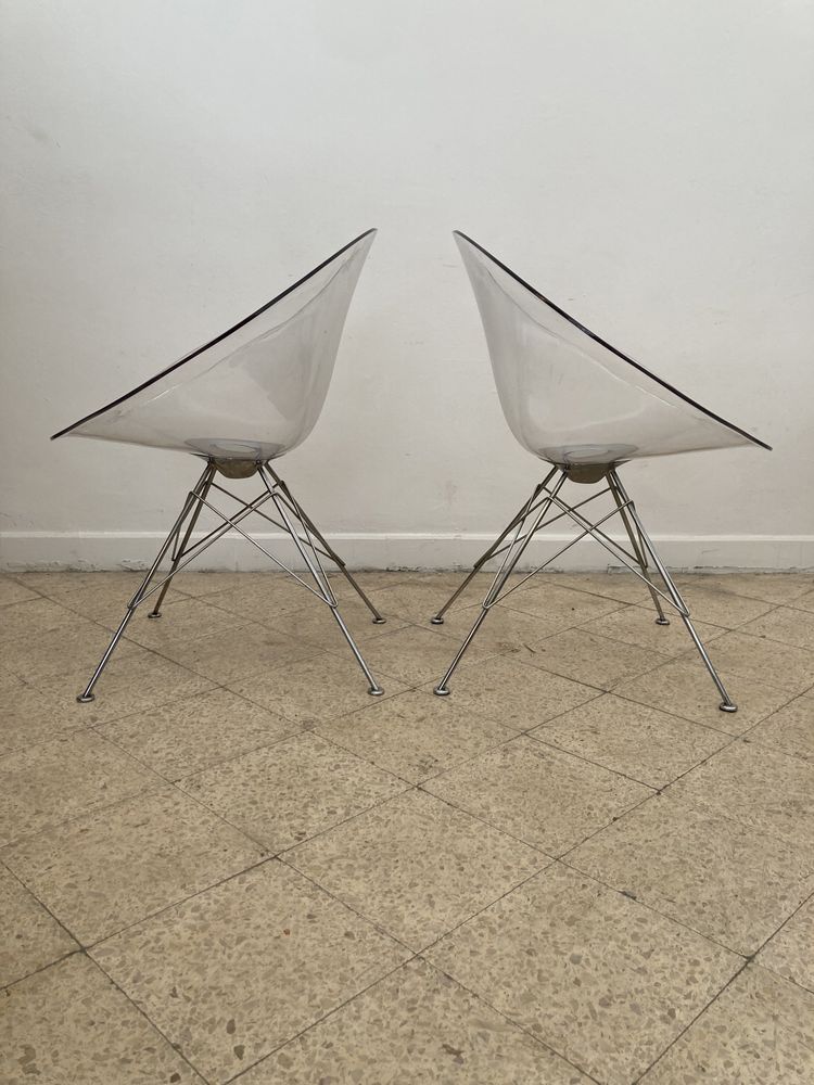 Set of 4 Vintage Eros chairs by Philippe Starck for Kartell, Italy 1990s