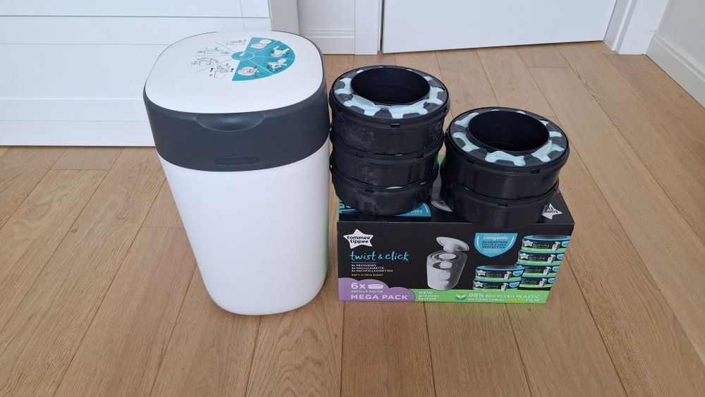 Kosz na pieluchy tommee tippee + 5 oryginalnych wkladów