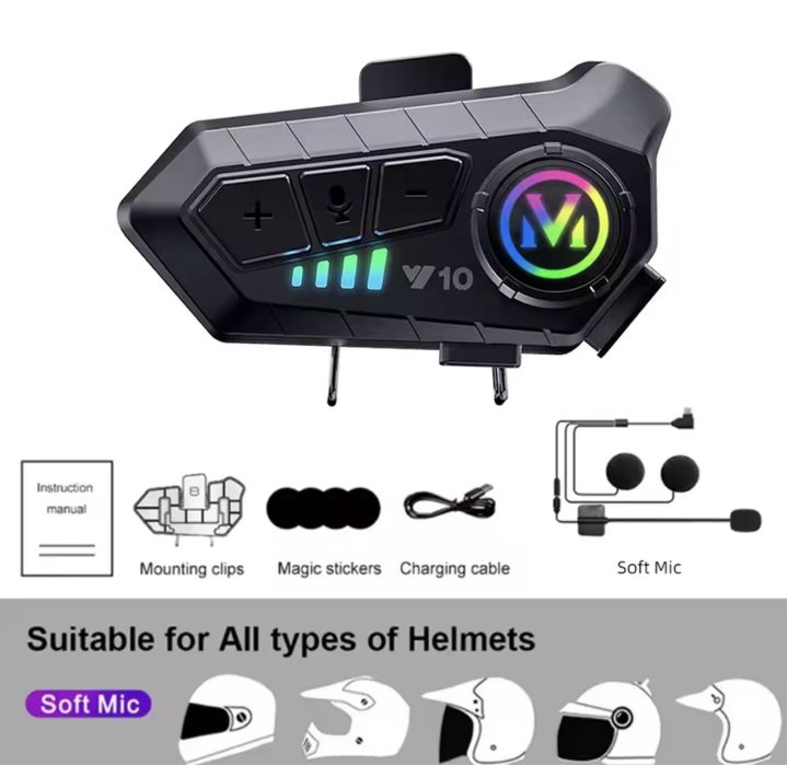 Мото гарнитура M Bluetooth гарнітура для шолому підходит на любі шолом