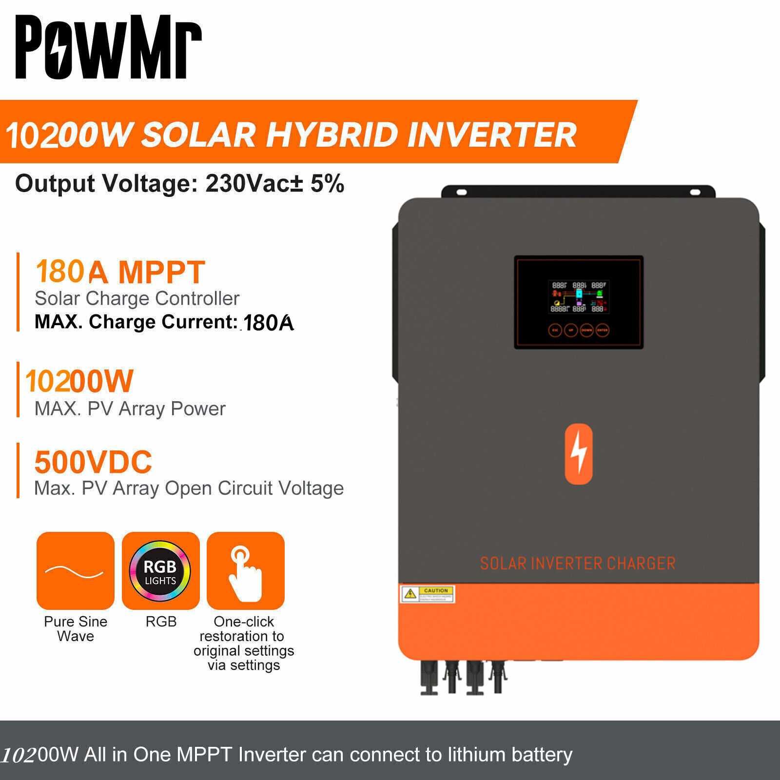 Акумулятор Гібридний інвертор PowMr 6,2kw 10.2kw Гибридный инвертор