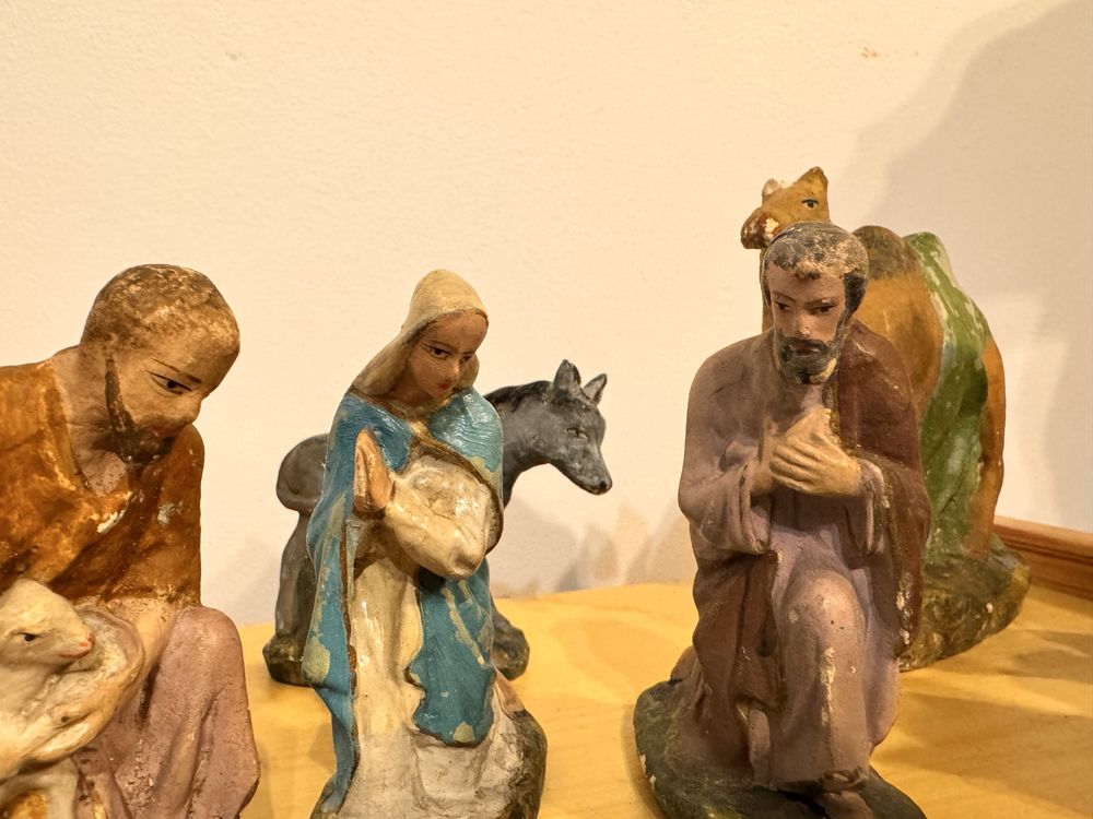 figurki do szopki stajenka przedwojenne maryja jozef antyk