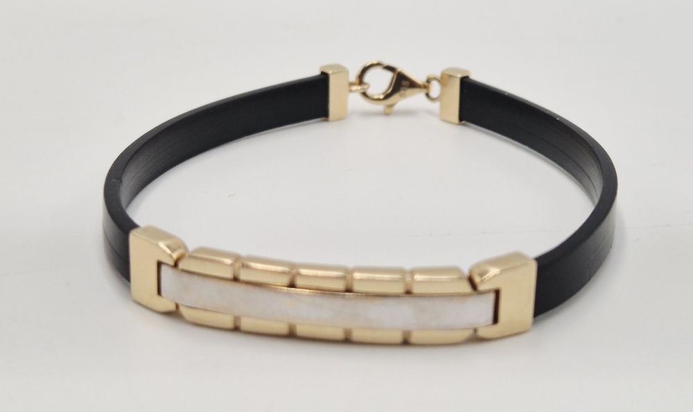 Złota bransoletka na kauczuku próba 585