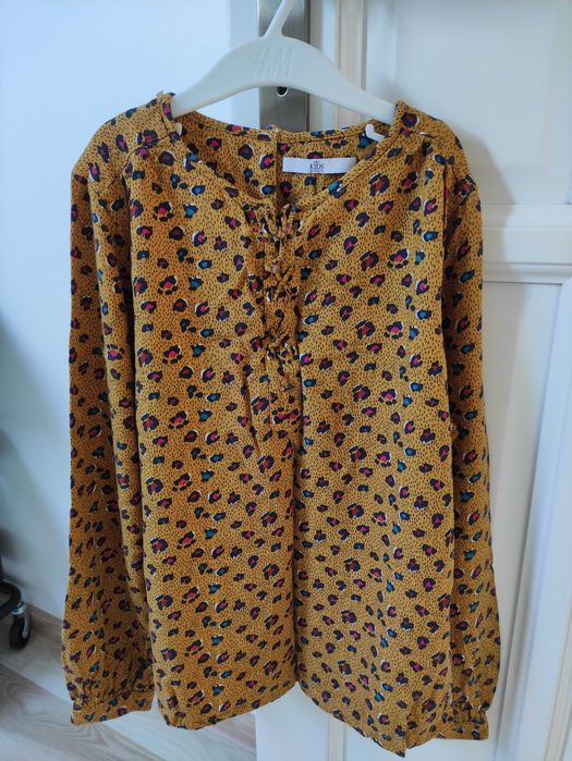 musztardowa bluzka koszulowa koszula m&s kids r.152/158
