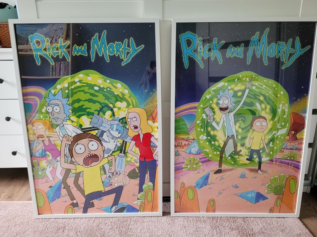 Dwa plakaty Rick and Morty w ramach
