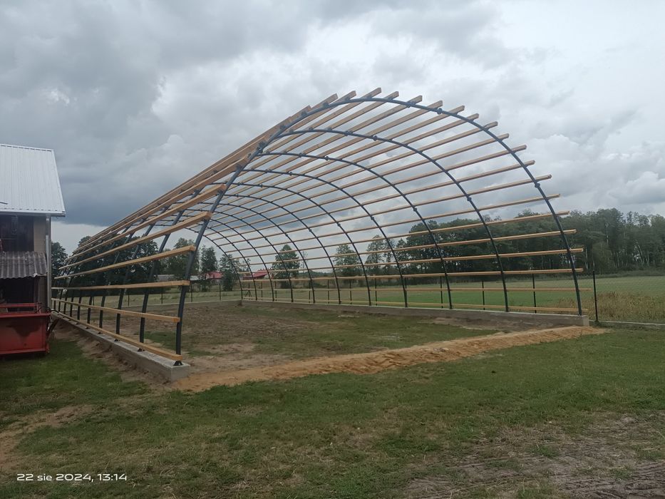 Hala łukowa 12 x 25 wiata, garaż, magazyn, obora, komplet