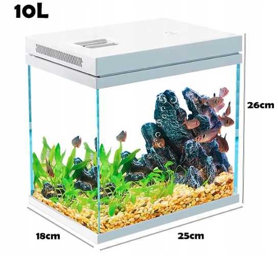 Akwarium 10 L z filtrem i oświetleniem