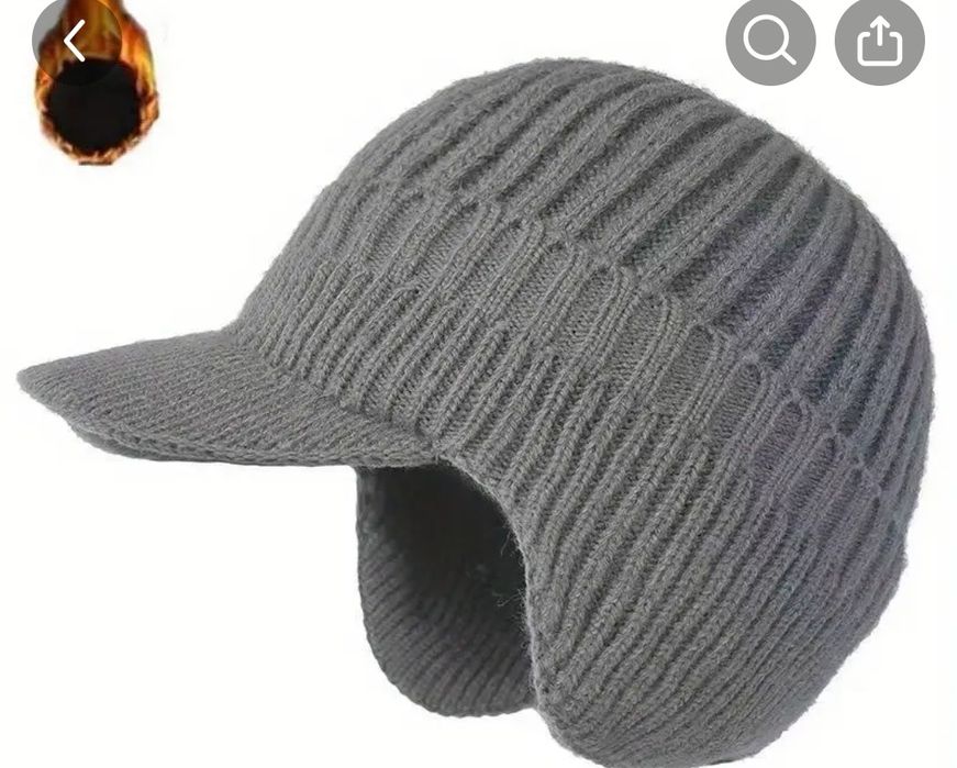 Zimowa męska czapka z daszkiem