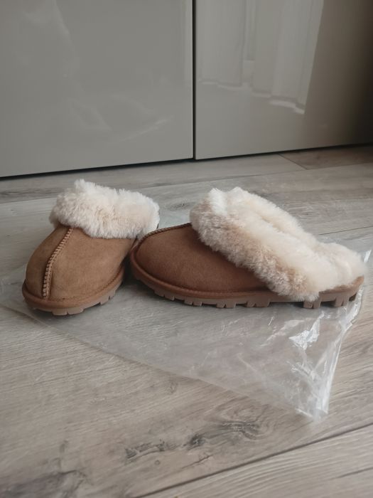Kapcie skóra naturalna i naturalne futerko
