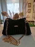 Czarna torebka boho hand made
