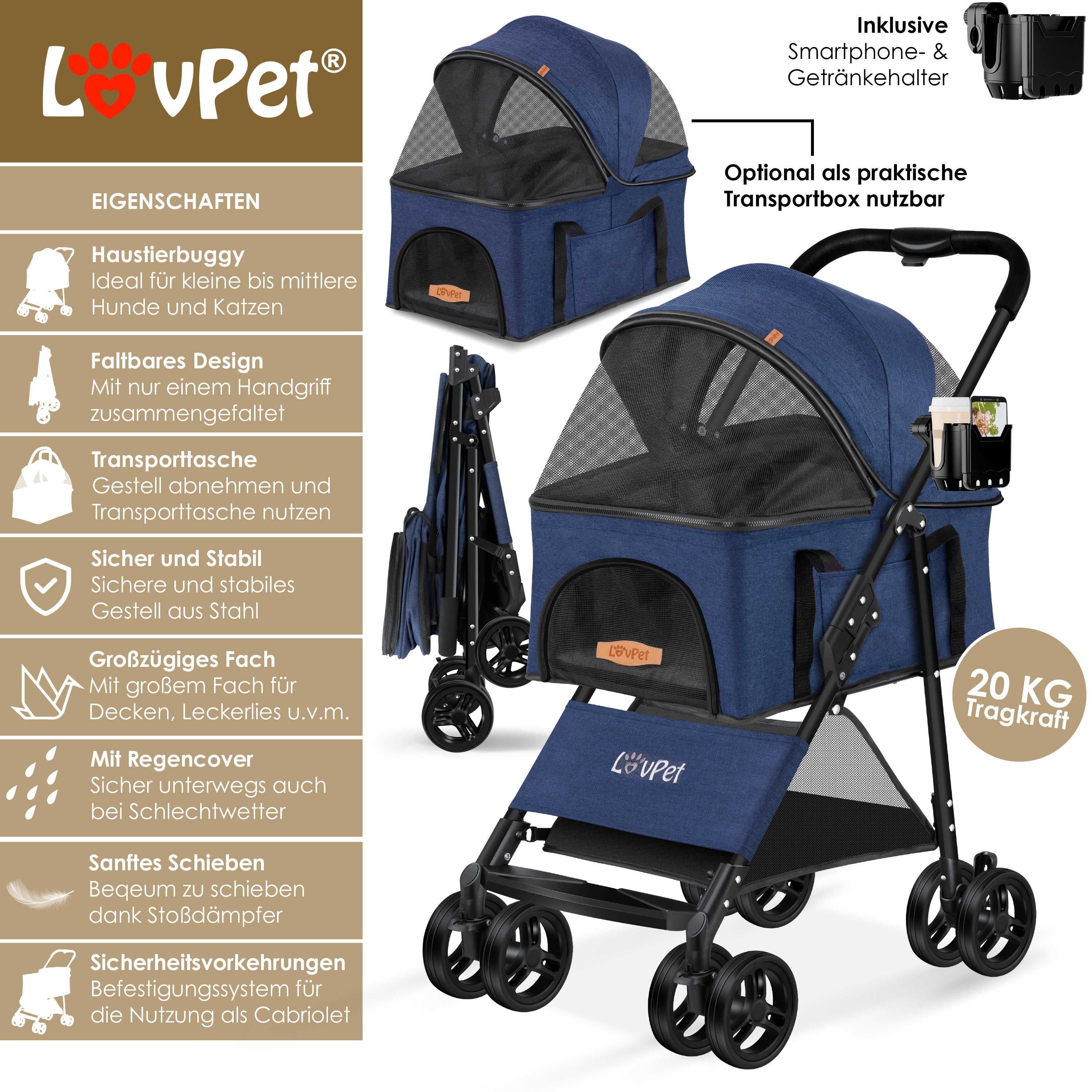 Nowy wózek dla psów / transporter / kojec / klatka / LOVPET !8896!