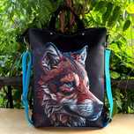 Plecak-torebka 3 w 1 wodoodporna Wilk handmade