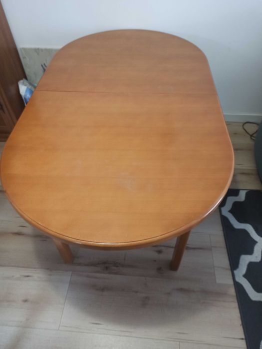 Bardzo duży solidny stół dębowy rozkładany 90x160-210