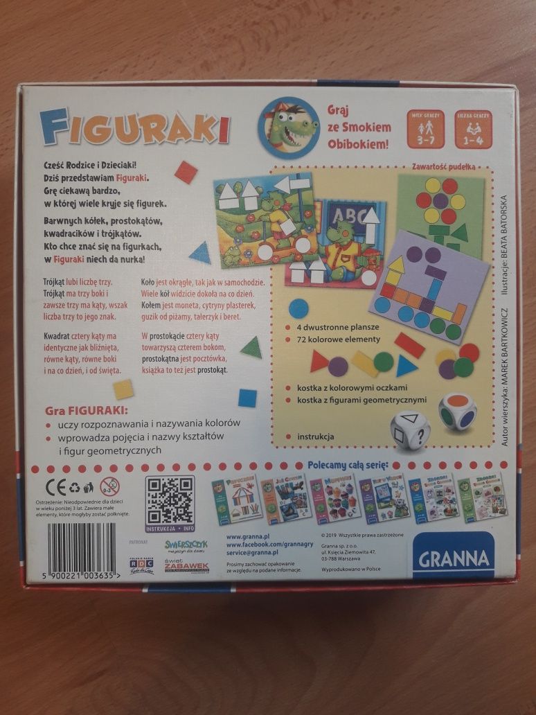 Figuraki gra edukacyjna GRANNA 3-7 lat planszowa
