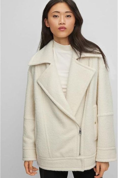 Молочне пальто jafea wool blend jacket від hugo boss L