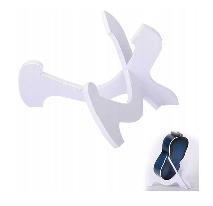 Stojak uchwyt na gitarę Drewniany Biały