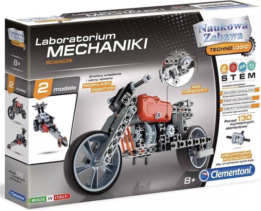 Zestaw ścigacze Clementoni Laboratorium Mechaniki 60955 8 lat + 130 el