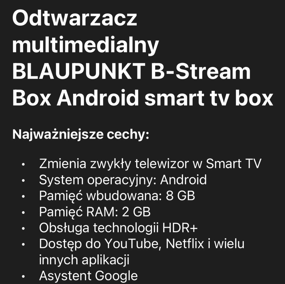 Android smart tv dekoder blaupunkt google wi-fi i na kabel paragon