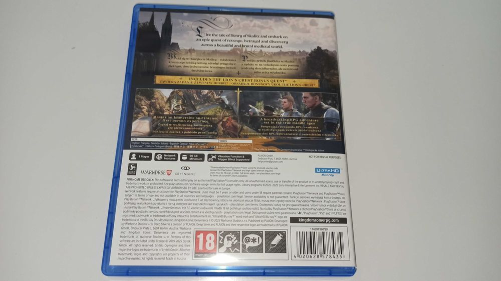ps5 KINGDOM COME DELIVERANCE II PL po polsku śreniowieczna gra RPG
