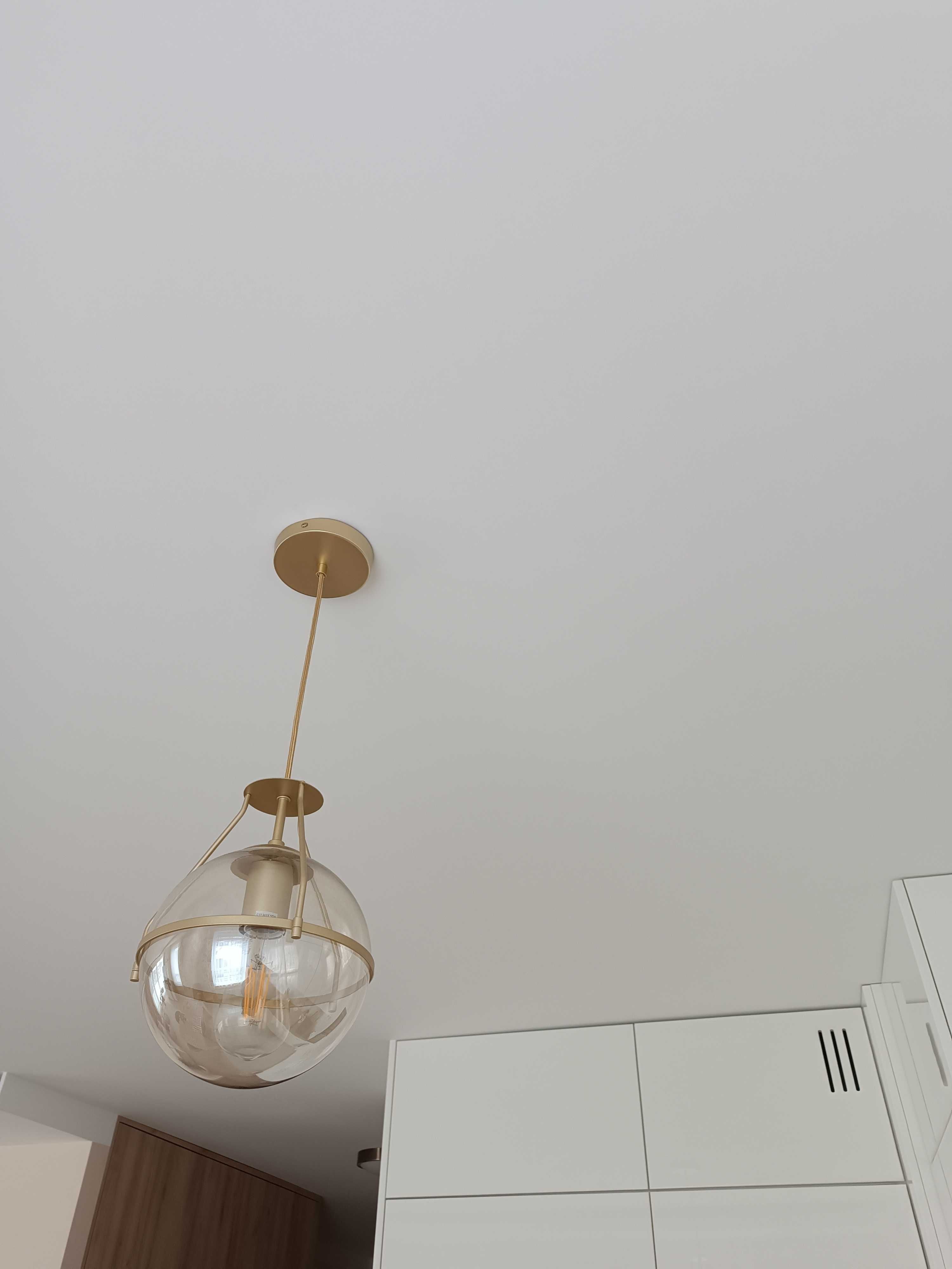 Lampa wisząca złota 1xE27 żarówka ozdobna gratis
